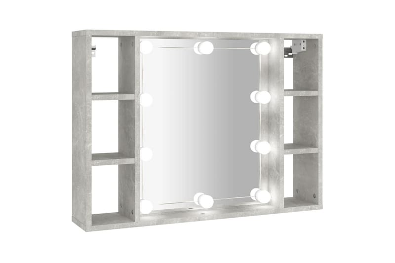 beBasic Speilskap med LED betonggrå 76x15x55 cm - GrÃ¥ - Speilskap