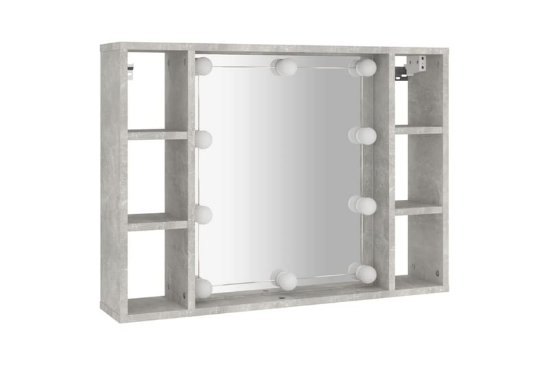 beBasic Speilskap med LED betonggrå 76x15x55 cm - GrÃ¥ - Hus & oppussing - Kjøkken & bad - Baderom - Baderomsmøbler & baderomsinnredning - Speilskap