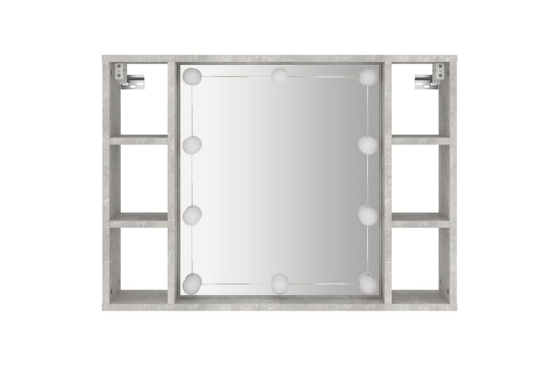 beBasic Speilskap med LED betonggrå 76x15x55 cm - GrÃ¥ - Hus & oppussing - Kjøkken & bad - Baderom - Baderomsmøbler & baderomsinnredning - Speilskap