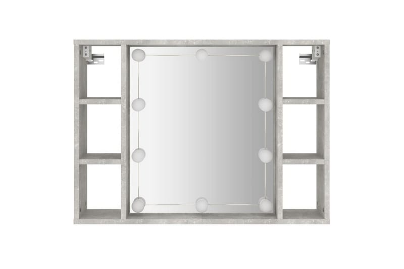 beBasic Speilskap med LED betonggrå 76x15x55 cm - GrÃ¥ - Speilskap