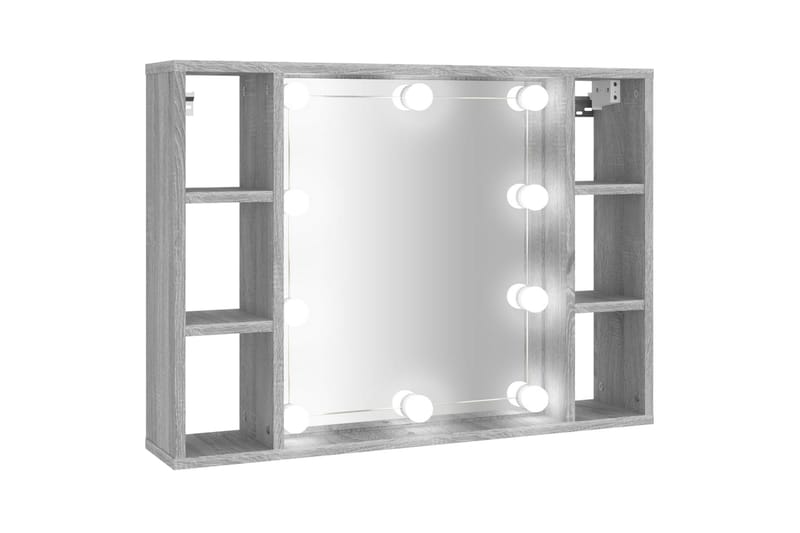 beBasic Speilskap med LED grå sonoma 76x15x55 cm - GrÃ¥ - Speilskap