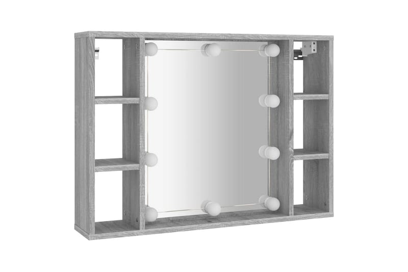 beBasic Speilskap med LED grå sonoma 76x15x55 cm - GrÃ¥ - Hus & oppussing - Kjøkken & bad - Baderom - Baderomsmøbler & baderomsinnredning - Speilskap