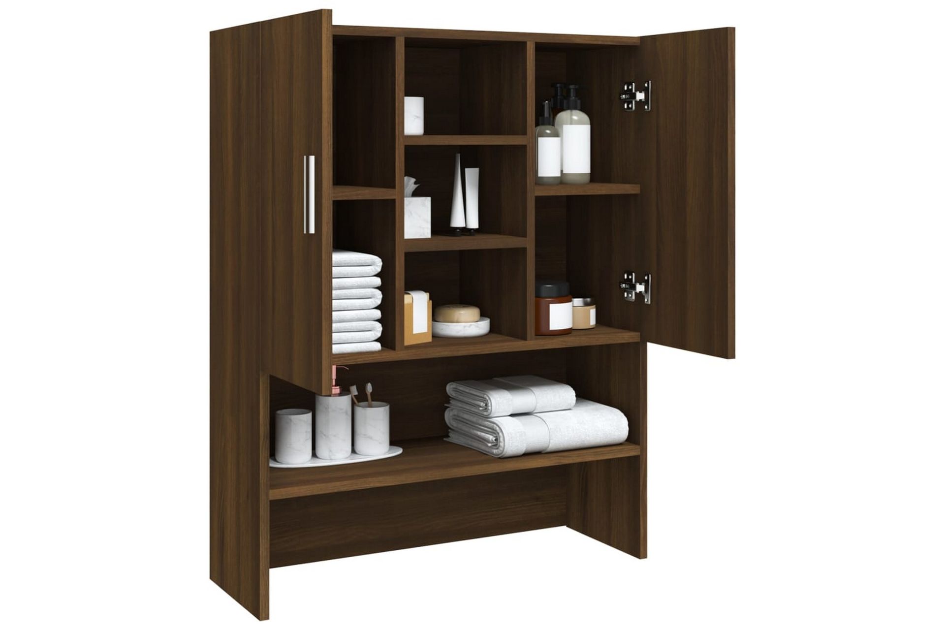 beBasic Vaskemaskinskap brun eik 70,5x25,5x90 cm - Hus & oppussing - Kjøkken & bad - Baderom - Baderomsmøbler & baderomsinnredning - Baderomsskap