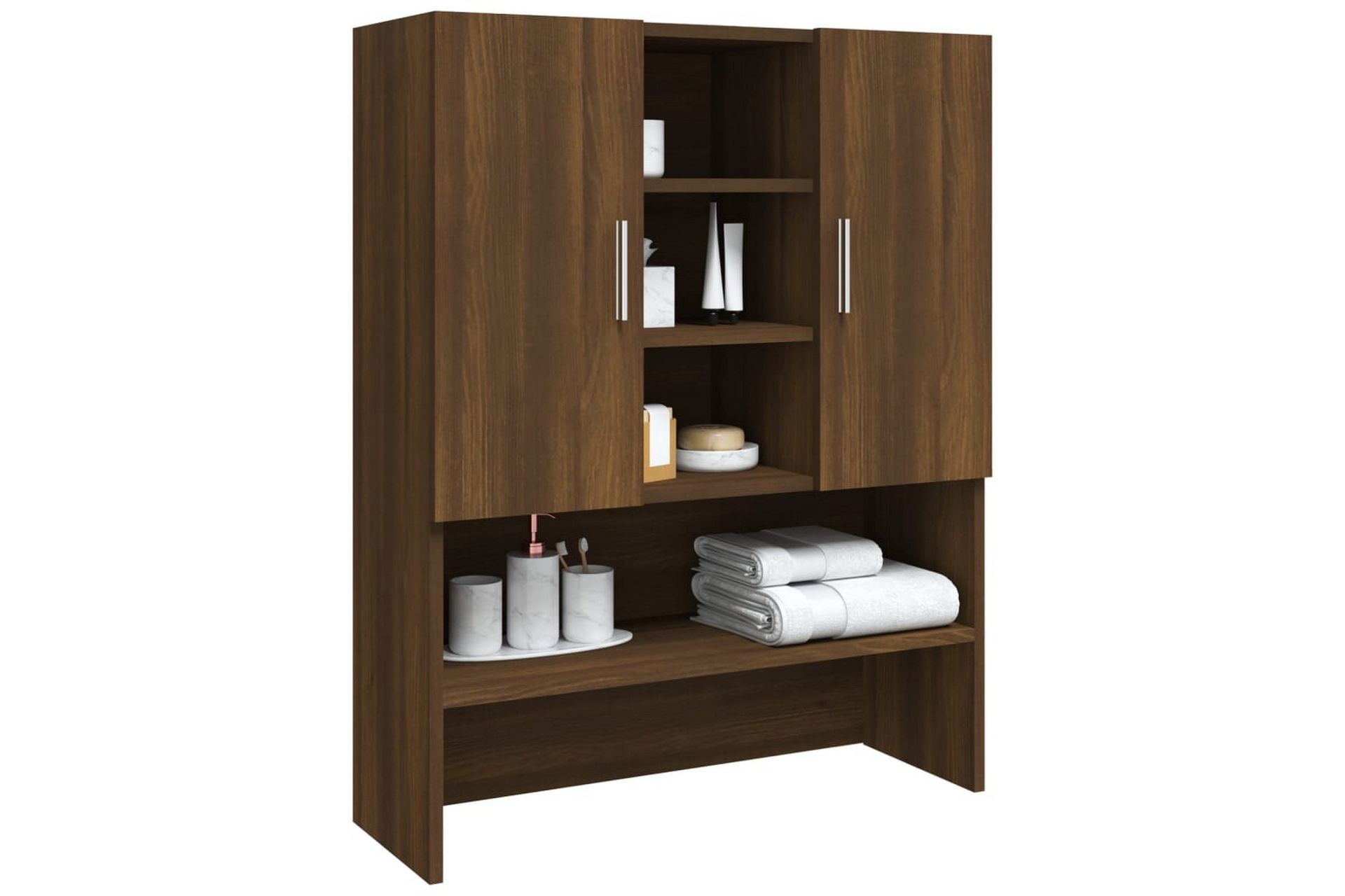 beBasic Vaskemaskinskap brun eik 70,5x25,5x90 cm - Hus & oppussing - Kjøkken & bad - Baderom - Baderomsmøbler & baderomsinnredning - Baderomsskap