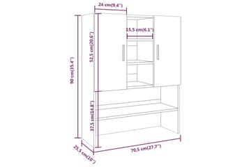 beBasic Vaskemaskinskap brun eik 70,5x25,5x90 cm - Hus & oppussing - Kjøkken & bad - Baderom - Baderomsmøbler & baderomsinnredning - Baderomsskap