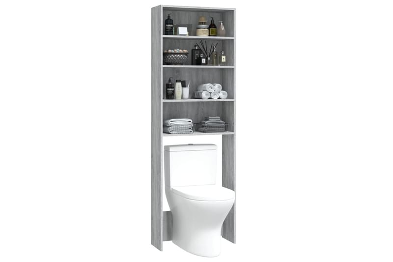 beBasic Vaskemaskinskap grå sonoma 64x24x190 cm - Hus & oppussing - Kjøkken & bad - Baderom - Baderomsmøbler & baderomsinnredning - Baderomsskap