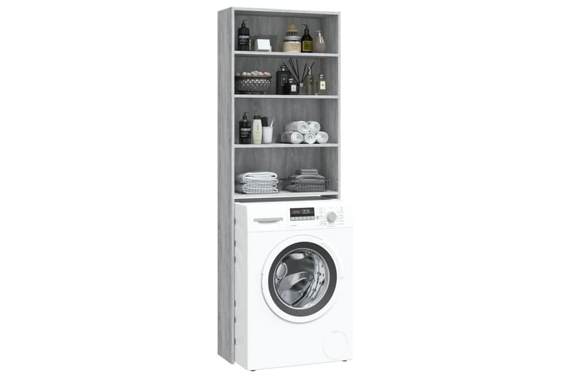 beBasic Vaskemaskinskap grå sonoma 64x24x190 cm - Hus & oppussing - Kjøkken & bad - Baderom - Baderomsmøbler & baderomsinnredning - Baderomsskap