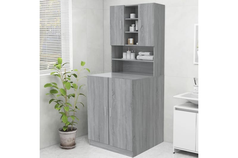 beBasic Vaskemaskinskap grå sonoma 70,5x25,5x90 cm - Hus & oppussing - Kjøkken & bad - Baderom - Baderomsmøbler & baderomsinnredning - Baderomsskap