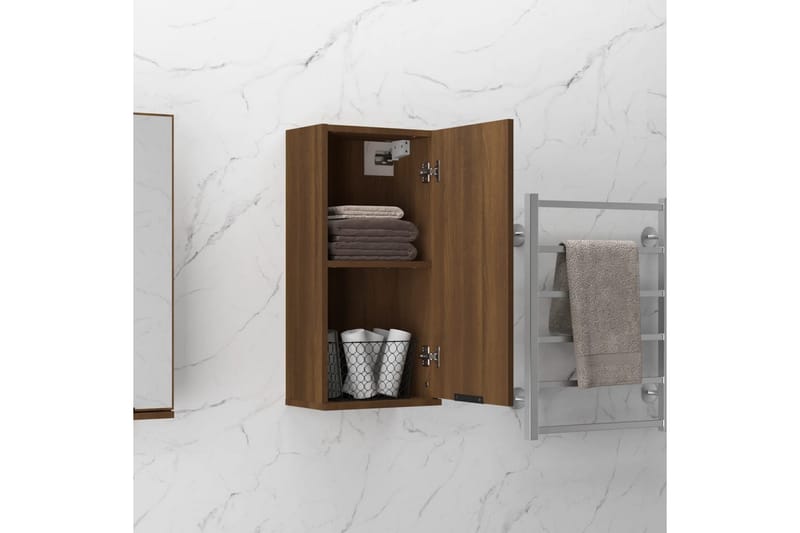 beBasic Vegghengt baderomsskap brun eik 32x20x67 cm - Brun - Hus & oppussing - Kjøkken & bad - Baderom - Baderomsmøbler & baderomsinnredning - Baderomsskap
