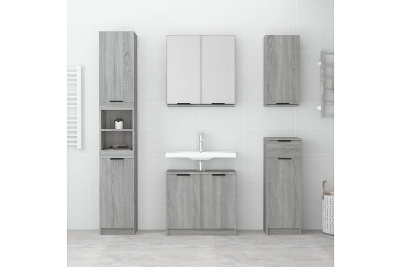 beBasic Vegghengt baderomsskap grå sonoma 32x20x67 cm - GrÃ¥ - Hus & oppussing - Kjøkken & bad - Baderom - Baderomsmøbler & baderomsinnredning - Baderomsskap