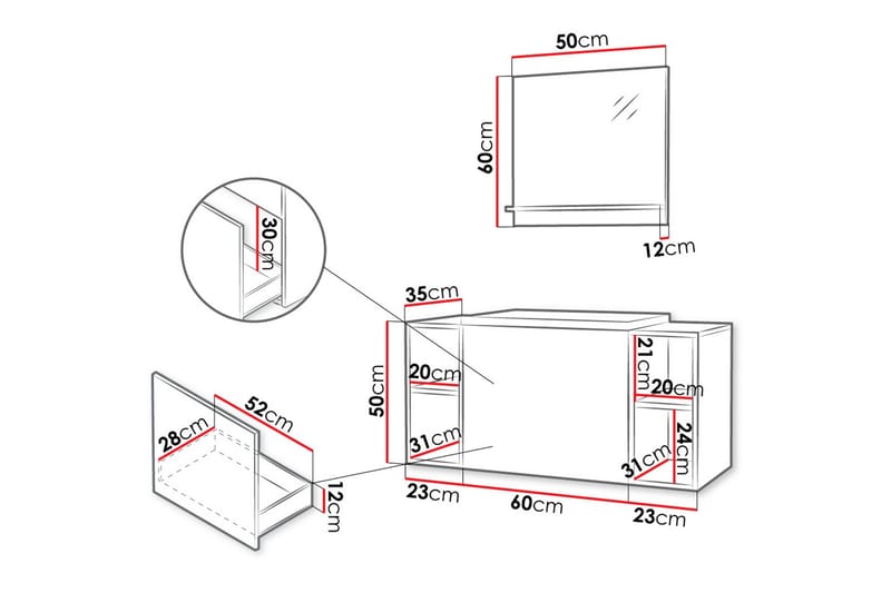 Bubup Møbelsett til Bad - Hus & oppussing - Kjøkken & bad - Baderom - Baderomsmøbler & baderomsinnredning - Komplette møbelpakker