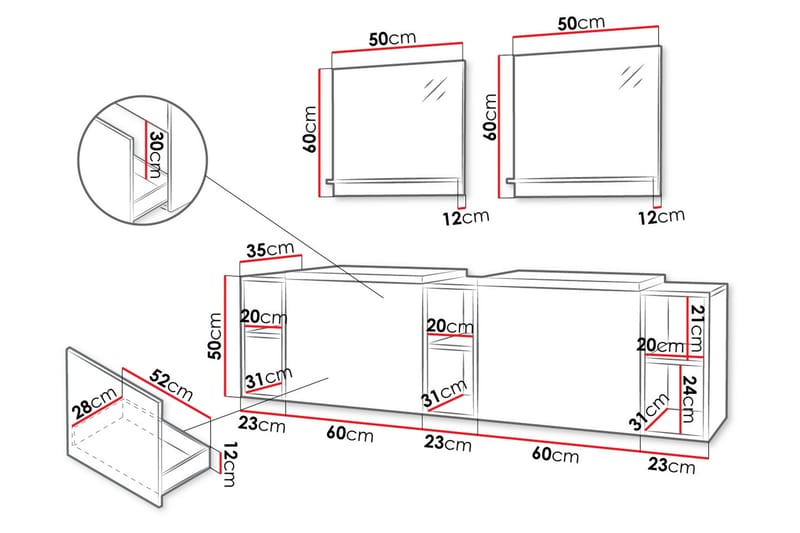 Bubup Møbelsett til Bad - Hus & oppussing - Kjøkken & bad - Baderom - Baderomsmøbler & baderomsinnredning - Komplette møbelpakker