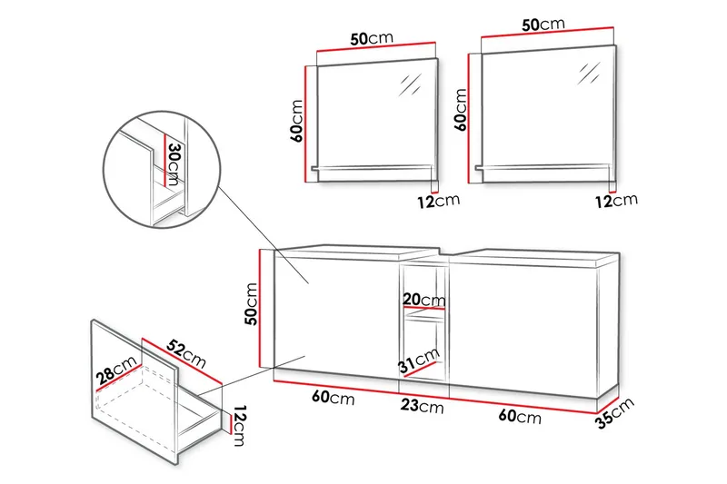 Bubup Møbelsett til Bad - Hus & oppussing - Kjøkken & bad - Baderom - Baderomsmøbler & baderomsinnredning - Komplette møbelpakker