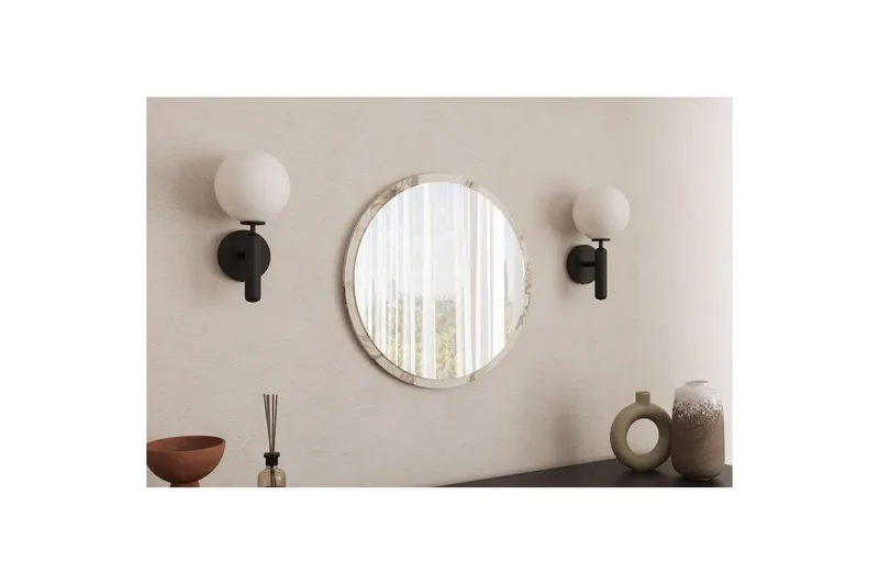 Buhem Baderomsspeil 60 cm Rund - Marmor - Hus & oppussing - Kjøkken & bad - Baderom - Baderomsmøbler & baderomsinnredning - Baderomsspeil