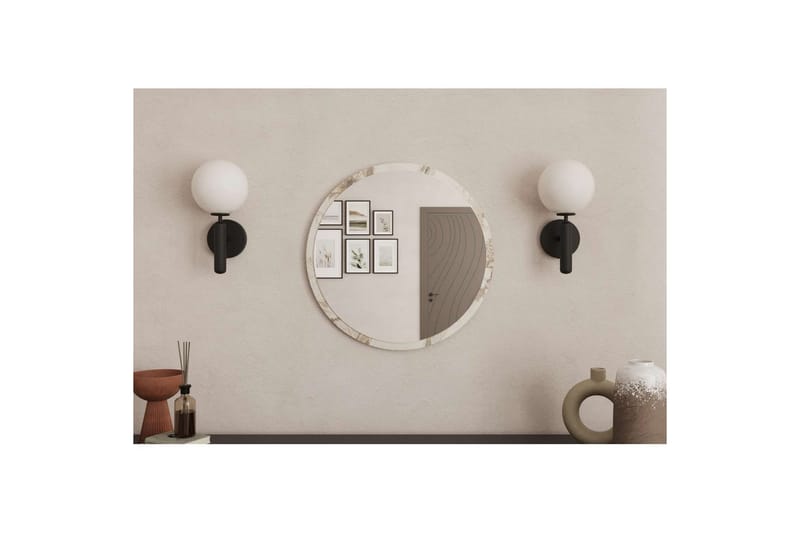 Buhem Baderomsspeil 60 cm Rund - Marmor - Hus & oppussing - Kjøkken & bad - Baderom - Baderomsmøbler & baderomsinnredning - Baderomsspeil