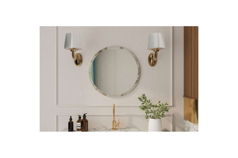 Buhem Baderomsspeil 60 cm Rund - Marmor - Hus & oppussing - Kjøkken & bad - Baderom - Baderomsmøbler & baderomsinnredning - Baderomsspeil