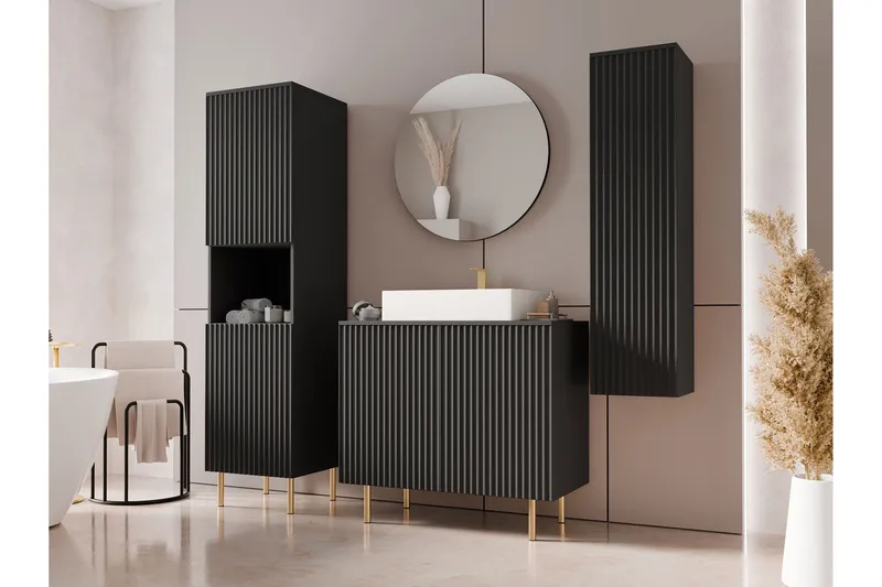 Casa Komplett Møbelpakke - Svart - Hus & oppussing - Kjøkken & bad - Baderom - Baderomsmøbler & baderomsinnredning - Komplette møbelpakker