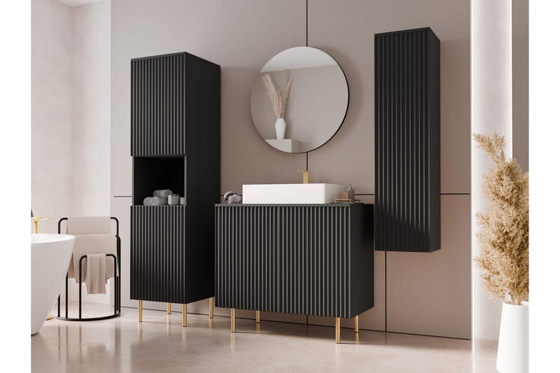 Casa Komplett Møbelpakke - Svart - Hus & oppussing - Kjøkken & bad - Baderom - Baderomsmøbler & baderomsinnredning - Komplette møbelpakker