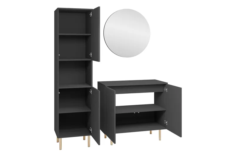 Casa Komplett Møbelpakke - Svart - Hus & oppussing - Kjøkken & bad - Baderom - Baderomsmøbler & baderomsinnredning - Komplette møbelpakker
