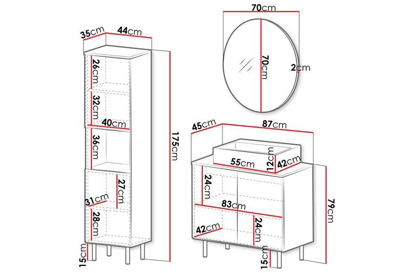 Casa Komplett Møbelpakke - Hus & oppussing - Kjøkken & bad - Baderom - Baderomsmøbler & baderomsinnredning - Komplette møbelpakker