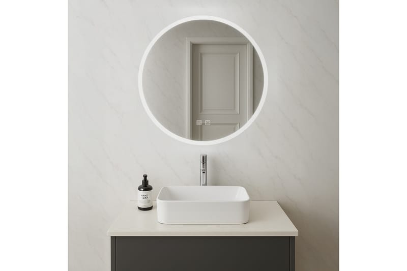 Clas Rundt Baderomsspeil med LED-belysning 100 cm - Anti-Fog og Touch-Kontroll - Hus & oppussing - Kjøkken & bad - Baderom - Baderomsmøbler & baderomsinnredning - Baderomsspeil