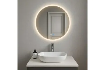 Clas Rundt Baderomsspeil med LED-belysning 120 cm - Anti-Fog og Touch-Kontroll - Hus & oppussing - Kjøkken & bad - Baderom - Baderomsmøbler & baderomsinnredning - Baderomsspeil