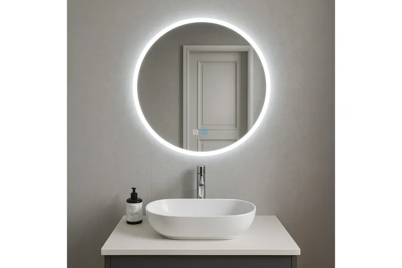 Clas Rundt Baderomsspeil med LED-belysning 120 cm - Anti-Fog og Touch-Kontroll - Hus & oppussing - Kjøkken & bad - Baderom - Baderomsmøbler & baderomsinnredning - Baderomsspeil