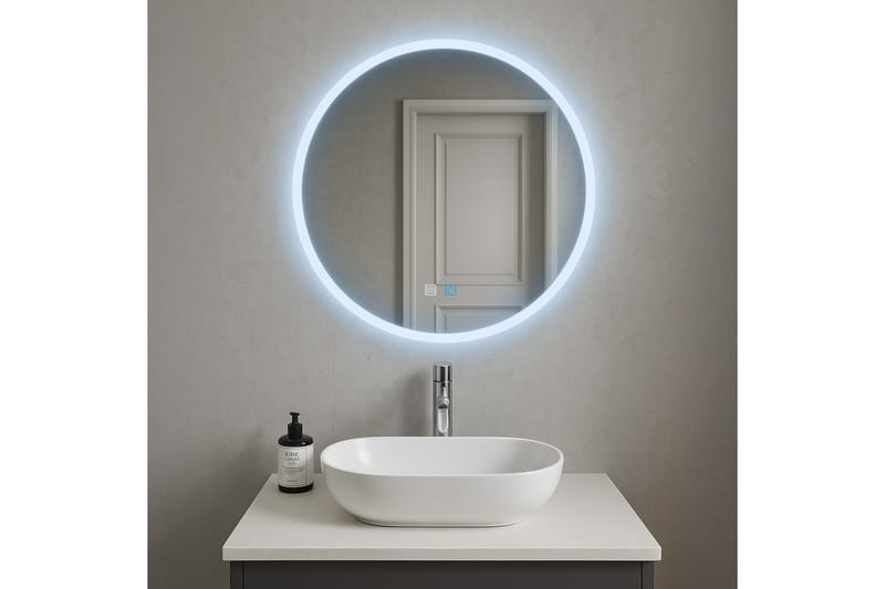Clas Rundt Baderomsspeil med LED-belysning 120 cm - Anti-Fog og Touch-Kontroll - Hus & oppussing - Kjøkken & bad - Baderom - Baderomsmøbler & baderomsinnredning - Baderomsspeil