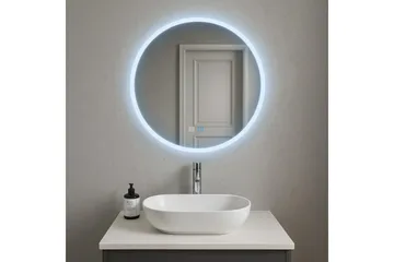 Clas Rundt Baderomsspeil med LED-belysning 120 cm - Anti-Fog og Touch-Kontroll - Hus & oppussing - Kjøkken & bad - Baderom - Baderomsmøbler & baderomsinnredning - Baderomsspeil