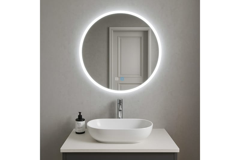 Clas Rundt Baderomsspeil med LED-belysning 120 cm - Transparent - Hus & oppussing - Kjøkken & bad - Baderom - Baderomsmøbler & baderomsinnredning - Baderomsspeil