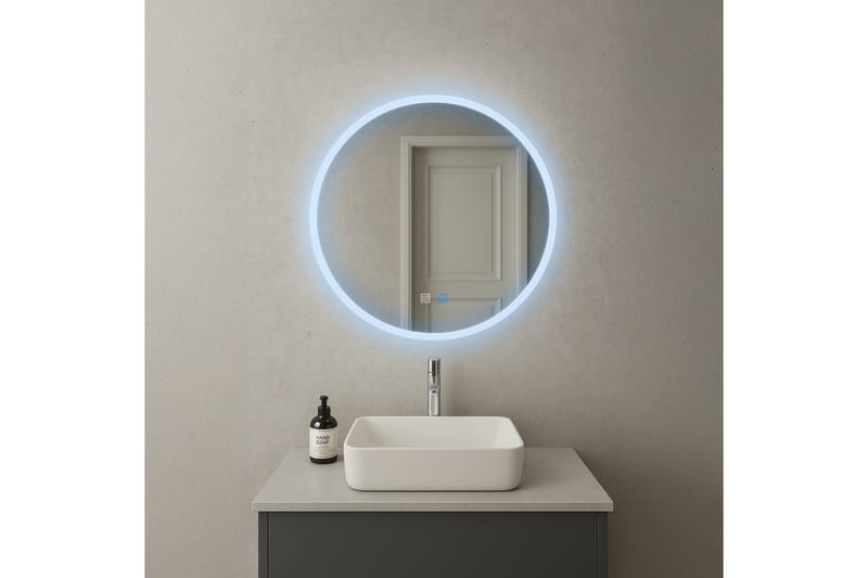 Clas Rundt Baderomsspeil med LED-belysning 80 cm - Anti-Fog og Touch-Kontroll - Hus & oppussing - Kjøkken & bad - Baderom - Baderomsmøbler & baderomsinnredning - Baderomsspeil