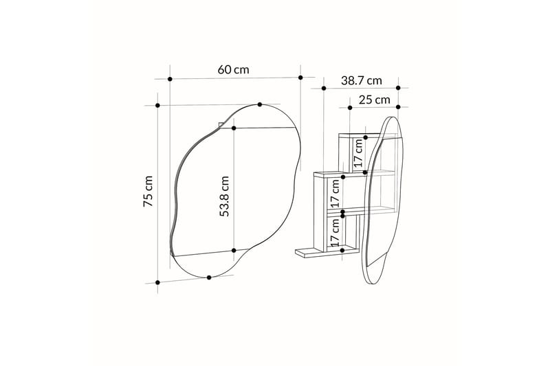 Dartmoor Baderomsspeil 60 cm Rektangulært - Brun - Hus & oppussing - Kjøkken & bad - Baderom - Baderomsmøbler & baderomsinnredning - Baderomsspeil