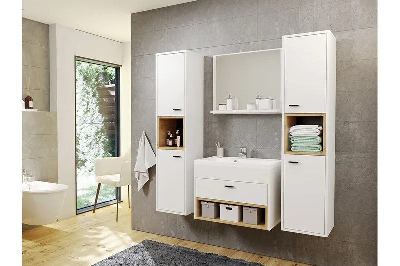 Ekomi Møbelsett til Bad 133 cm - Hus & oppussing - Kjøkken & bad - Baderom - Baderomsmøbler & baderomsinnredning - Komplette møbelpakker