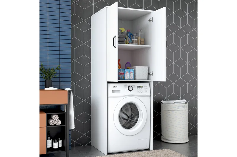 Elli Høyskap Baderom - Hvit - Hus & oppussing - Kjøkken & bad - Baderom - Baderomsmøbler & baderomsinnredning - Baderomsskap