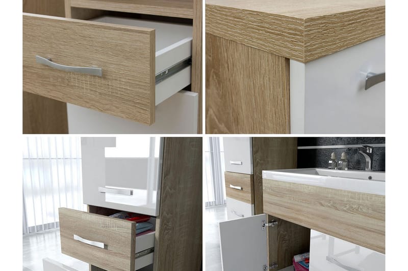 Ericka Møbelsett til Bad 133 cm - Hus & oppussing - Kjøkken & bad - Baderom - Baderomsmøbler & baderomsinnredning - Komplette møbelpakker