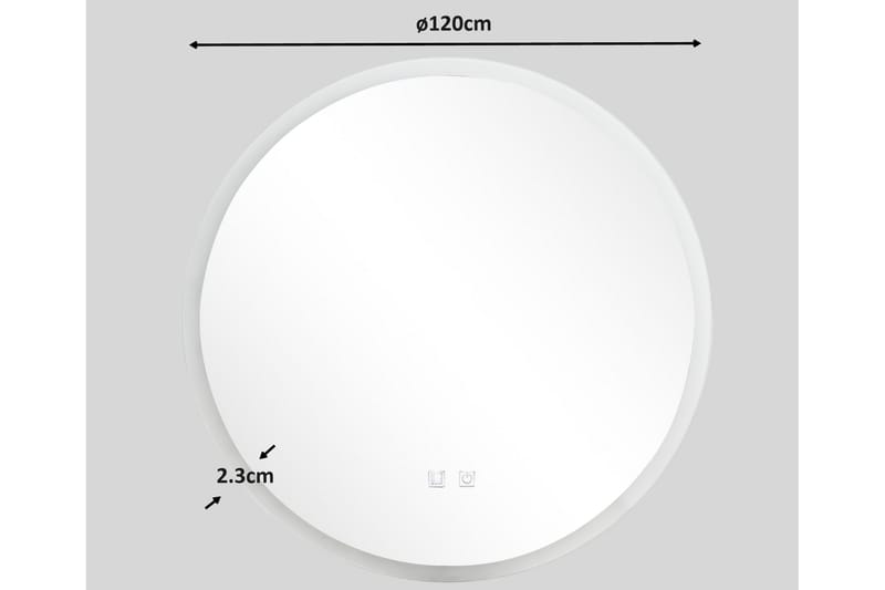 Galdwyn Baderomsspeil 120 cm Rund - Transparent - Hus & oppussing - Kjøkken & bad - Baderom - Baderomsmøbler & baderomsinnredning - Baderomsspeil