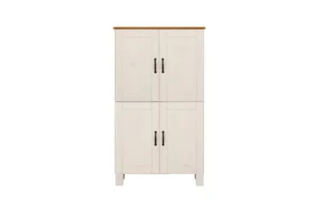 Høyskap til bad Loft24 Baderomsskap Alby 75x30x130 cm, hvit/honning Vit,Ljusbrun - Hus & oppussing - Kjøkken & bad - Baderom - Baderomsmøbler & baderomsinnredning - Baderomsskap