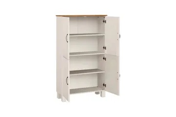 Høyskap til bad Loft24 Baderomsskap Alby 75x30x130 cm, hvit/honning Vit,Ljusbrun - Hus & oppussing - Kjøkken & bad - Baderom - Baderomsmøbler & baderomsinnredning - Baderomsskap