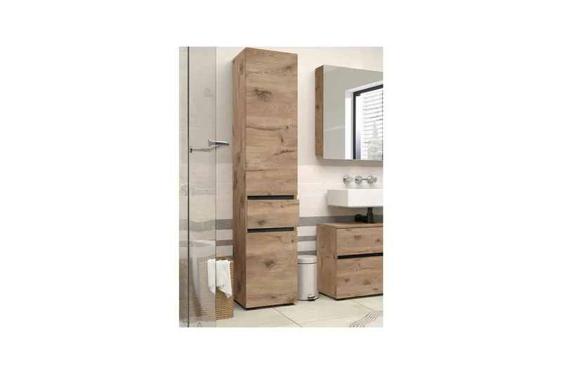 Høyskap til bad Loft24 Baderomsskap Loft24 Wisla 180x35x38 cm Natur - Hus & oppussing - Kjøkken & bad - Baderom - Baderomsmøbler & baderomsinnredning - Baderomsskap