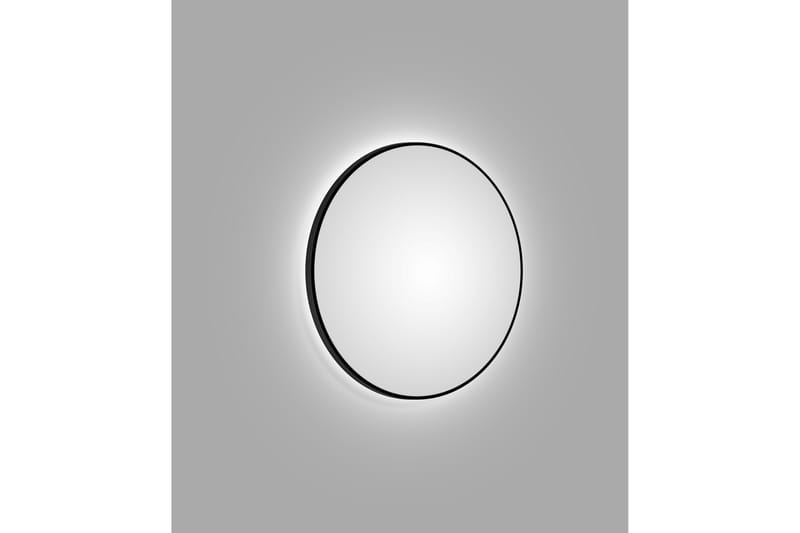 Kilir Speil 100 cm Rundt - Svart - Baderomsspeil - Baderomsspeil med belysning