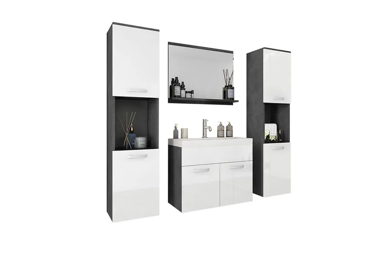 Baderomsmøbel, Hvit|Svart