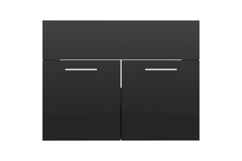 Baderomsmøbelsett 2 stk høyglans svart sponplate - Svart - Hus & oppussing - Kjøkken & bad - Baderom - Baderomsmøbler & baderomsinnredning - Komplette møbelpakker