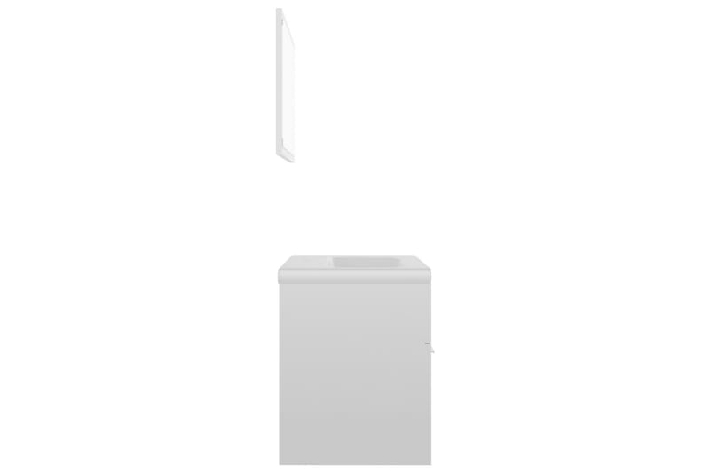 Baderomsmøbelsett høyglans hvit sponplate - Hvit - Komplette møbelpakker