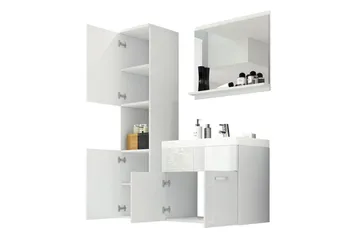 Baderomssett Delorimier 57 cm - Hvit/Natur - Hus & oppussing - Kjøkken & bad - Baderom - Baderomsmøbler & baderomsinnredning - Komplette møbelpakker