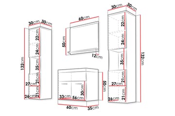 Baderomssett Delorimier XL - Hvit - Hus & oppussing - Kjøkken & bad - Baderom - Baderomsmøbler & baderomsinnredning - Komplette møbelpakker