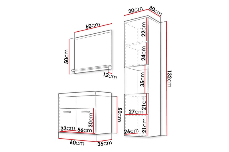 Delorimier Baderomsmøbel - Hus & oppussing - Kjøkken & bad - Baderom - Baderomsmøbler & baderomsinnredning - Komplette møbelpakker