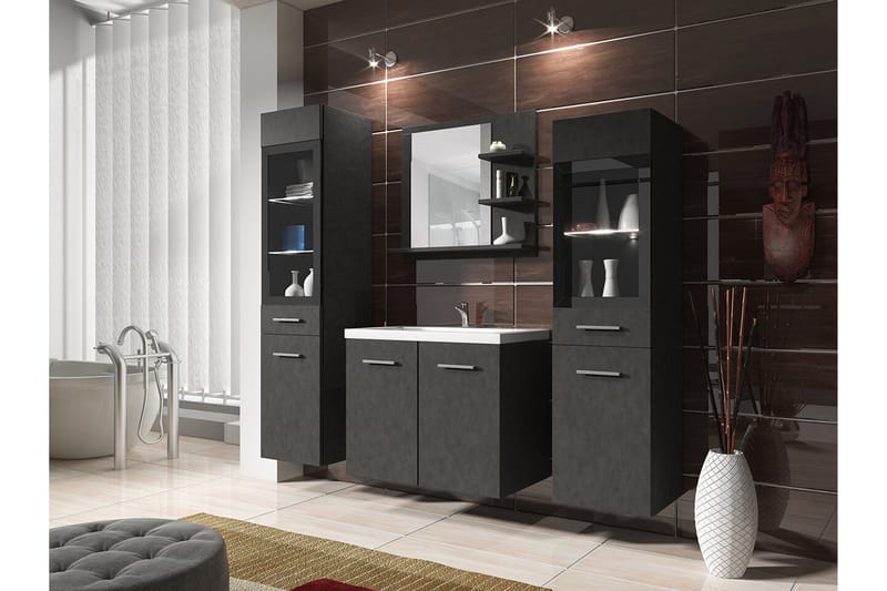 Galbally Baderomsmøbelsett, Grå