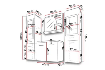 Galbally Badrumsmöbelset Brown - Hus & oppussing - Kjøkken & bad - Baderom - Baderomsmøbler & baderomsinnredning - Komplette møbelpakker