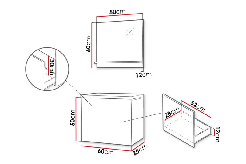 Kintore Baderomsmøbelsett - Svart - Hus & oppussing - Kjøkken & bad - Baderom - Baderomsmøbler & baderomsinnredning - Komplette møbelpakker