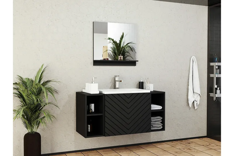 Kintore Baderomsmøbelsett - Svart - Hus & oppussing - Kjøkken & bad - Baderom - Baderomsmøbler & baderomsinnredning - Komplette møbelpakker